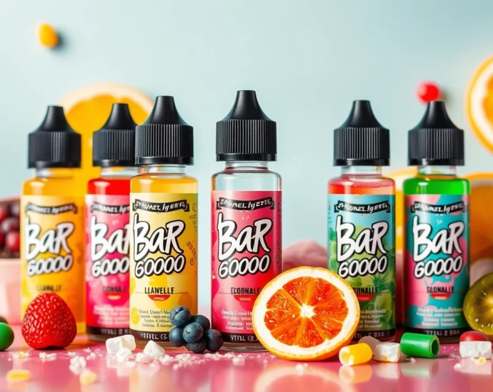 JNP Bar salt 6000 flavors display with vibrant e-liquid packaging